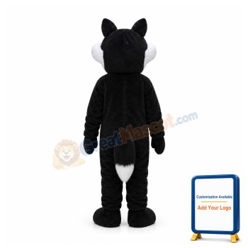 White Black Wolf Mascot Costume