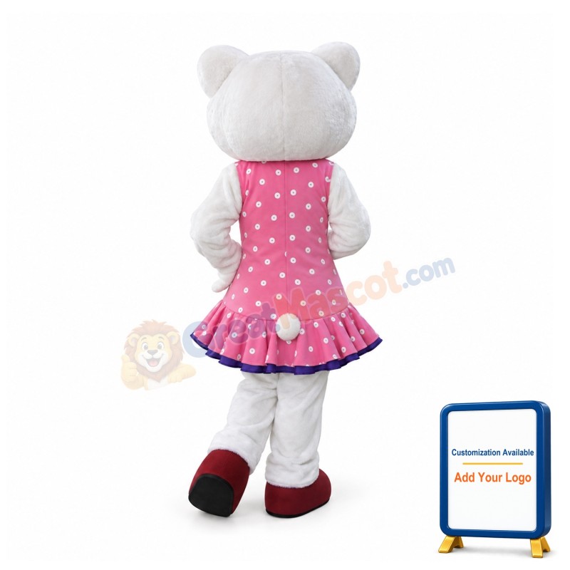 White Beautiful Wolf Mascot Costume