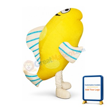 Yellow Little Fish Adult Mascot Costume