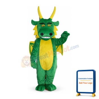 Green & Yellow Dragon Mascot Costume
