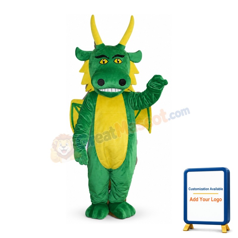 Green & Yellow Dragon Mascot Costume