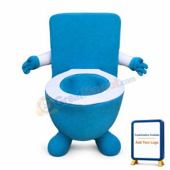 Blue Toilet Mascot Costume