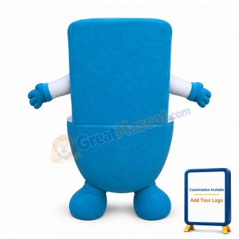 Blue Toilet Mascot Costume