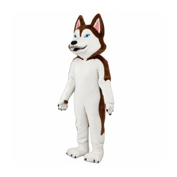 Brown & White Husky Dog Mascot Costume