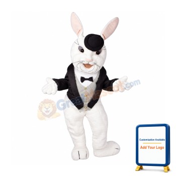 Gentleman's White Rabbit Mascot Costume