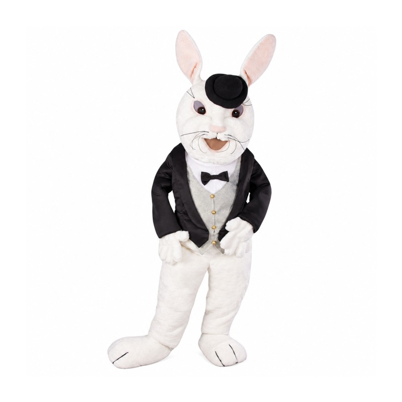 Gentleman's White Rabbit Mascot Costume
