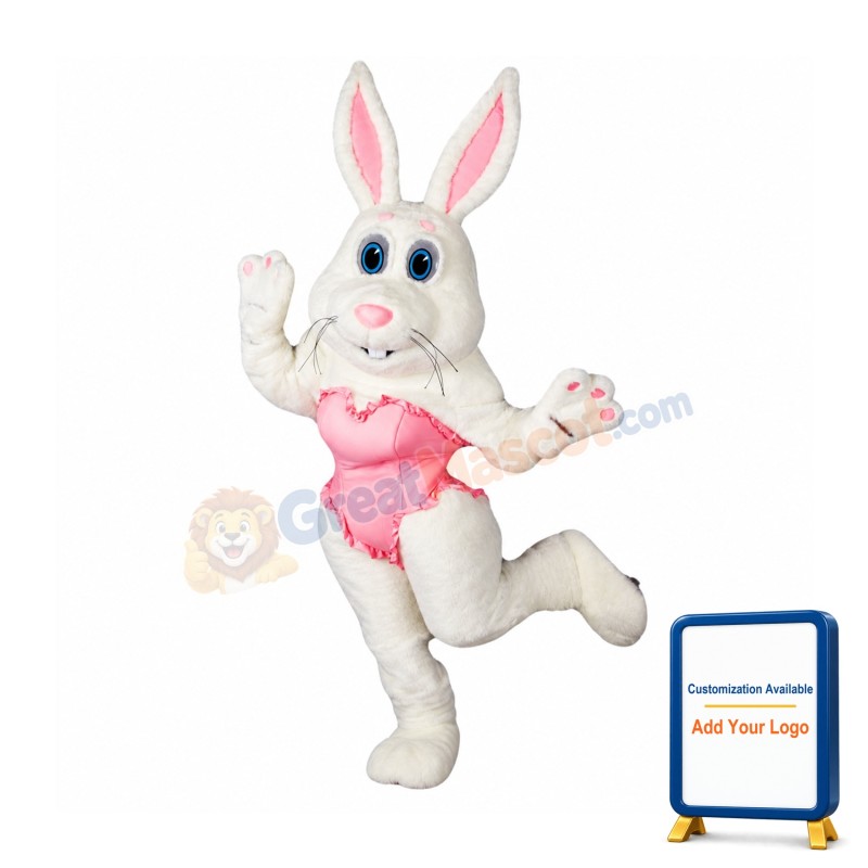 Dancing White Rabbit Mascot Costume