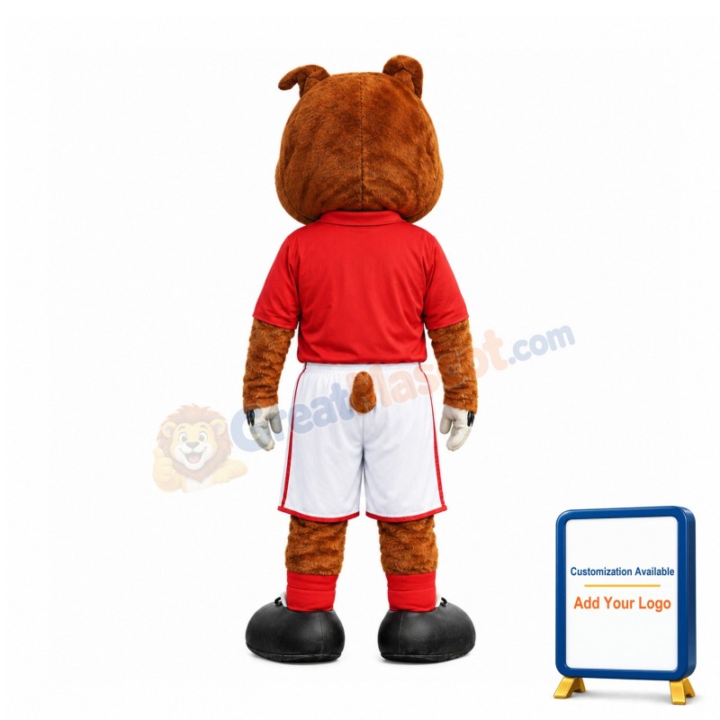 Cute Football Bulldog Mascot Costume