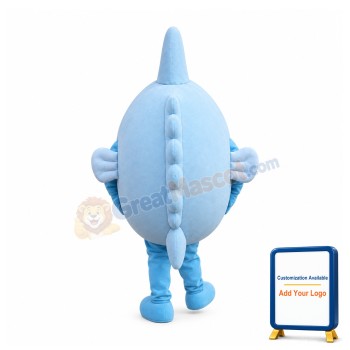 Super Cute Blue Fish Mascot Costume