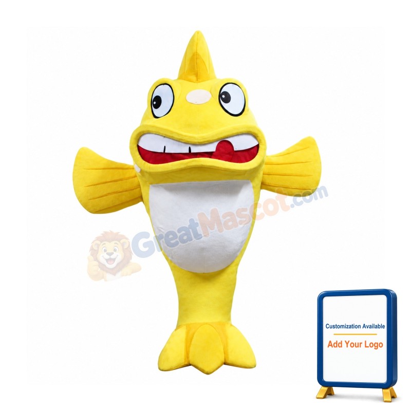 Cute Lightweight Yellow Fish Mascot Costume