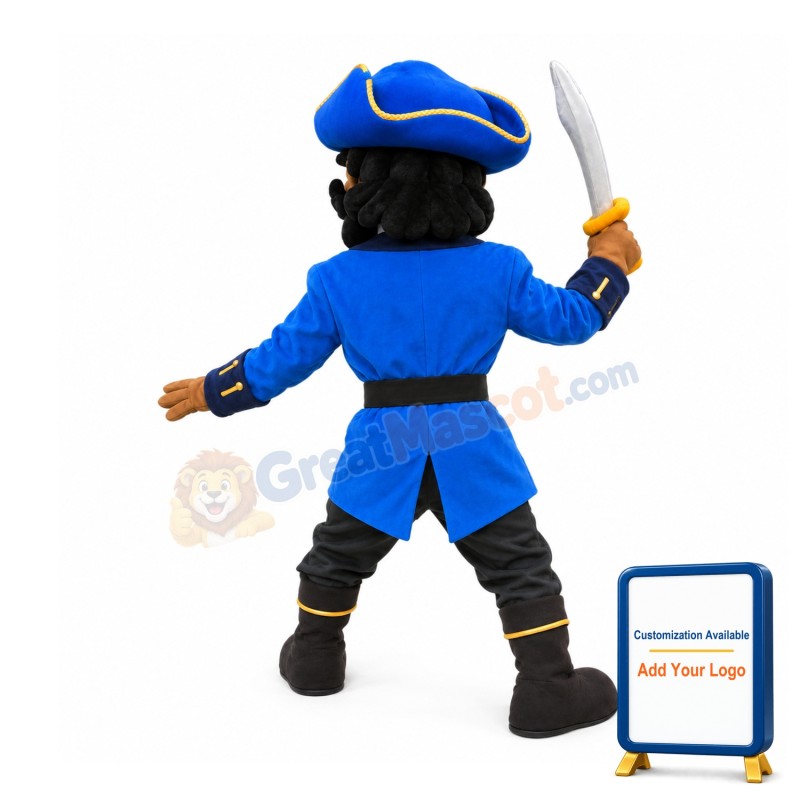 Blue Pirate Mascot Costume