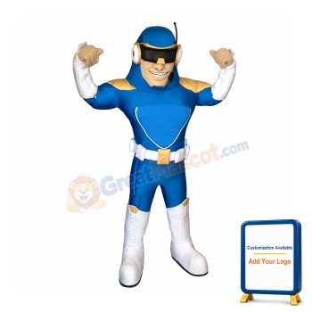 Happy Lightweight Blue Captain Mascot Costume