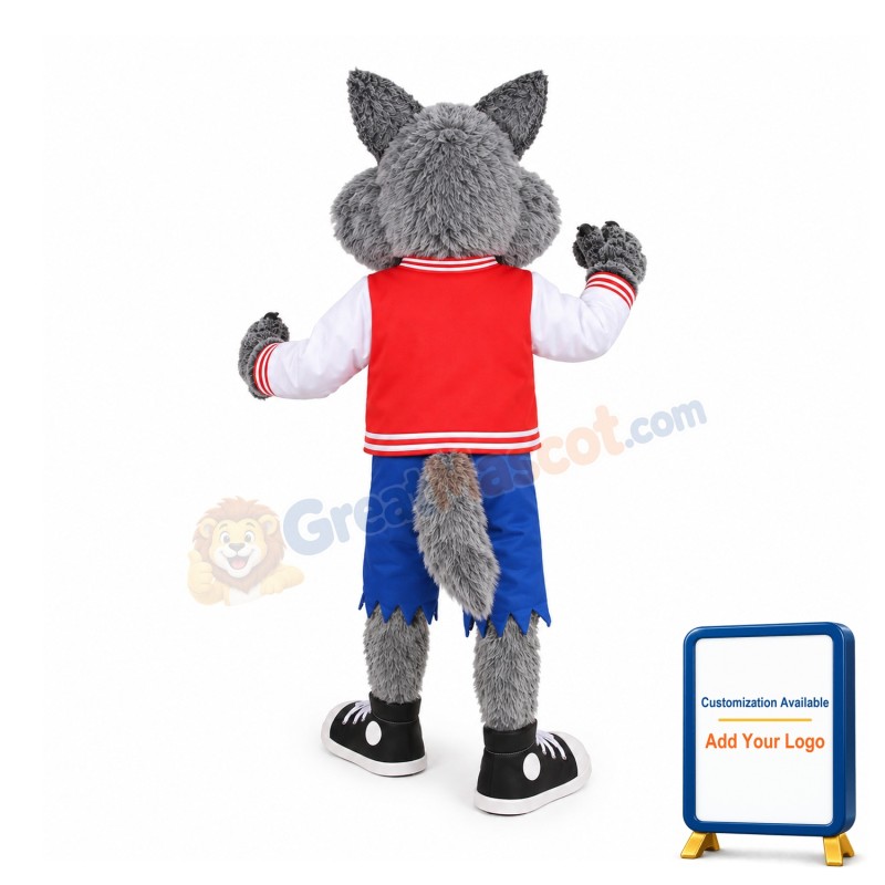 Friendly College Wolf Mascot Costume