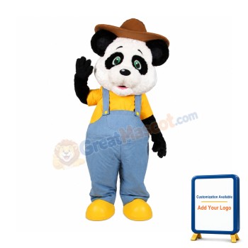 Cute College Panda Mascot Costume