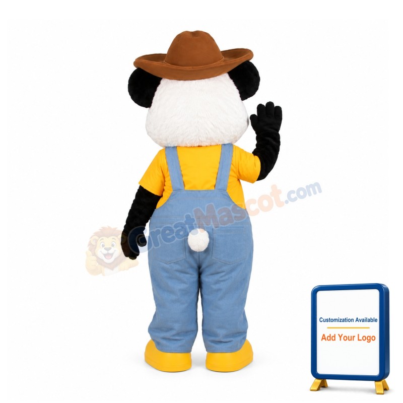 Cute College Panda Mascot Costume