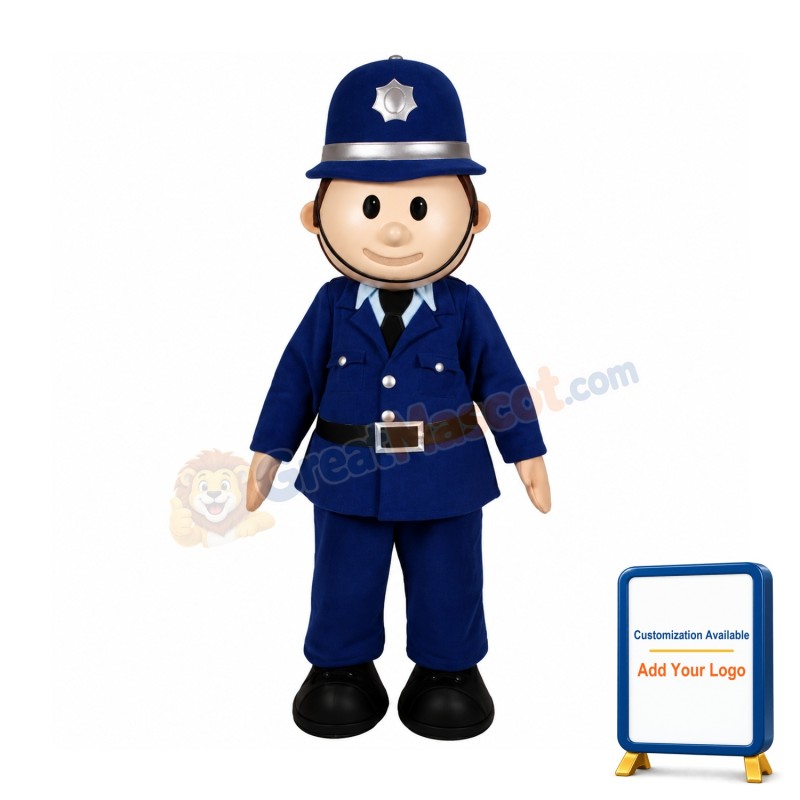 Happy Lightweight Policeman Mascot Costume