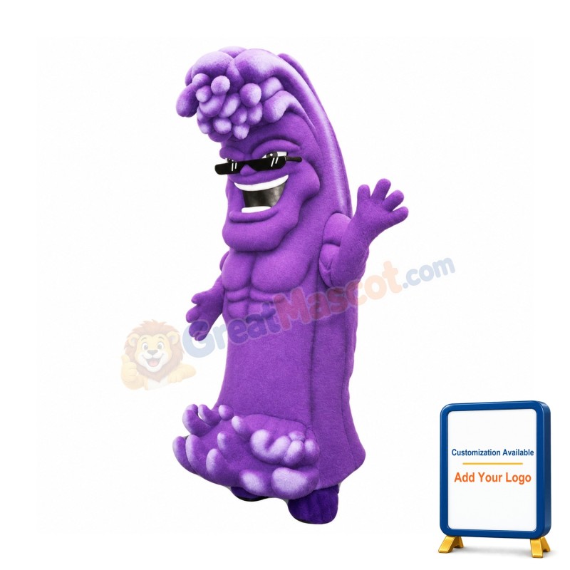 Purple Wave Mascot Costume