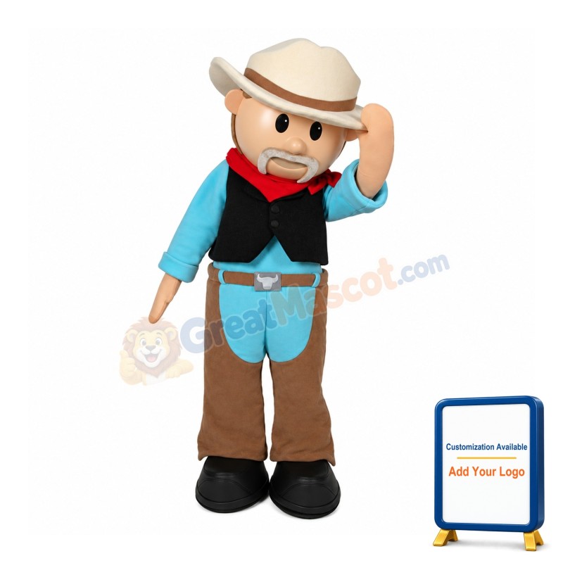 Old Cowboy Mascot Costume