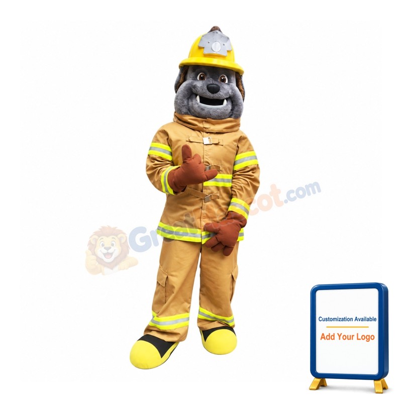 Fire Dept Bulldog Mascot Costume