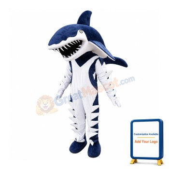 Fierce Blue Shark Mascot Costume