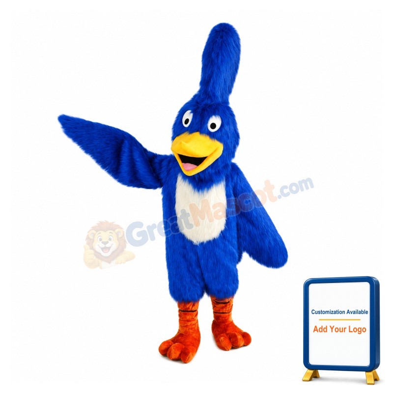 Blue Roadrunner Mascot Costume