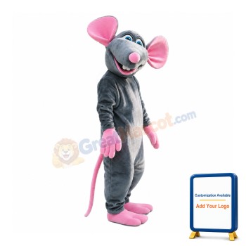 Grey & Pink Mouse Mascot Costume