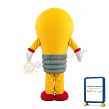 Happy Yellow Bulb Mascot Costume