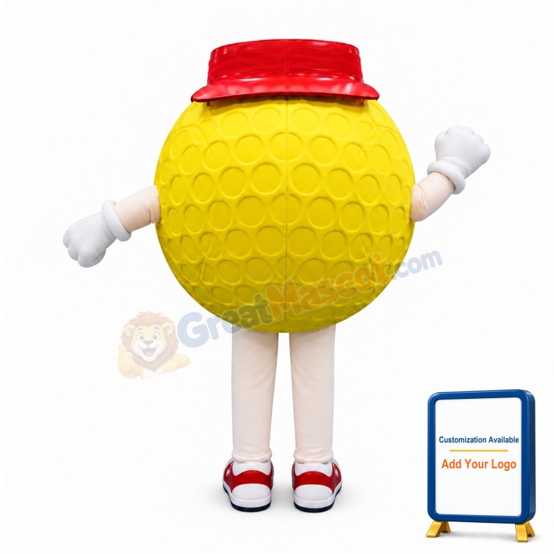 Funny Yellow Golf Ball Mascot Costume