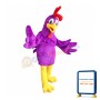 Purple Rooster Mascot Costume