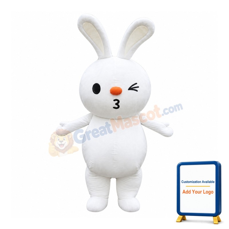 Cartoon White Rabbit Mascot Costume