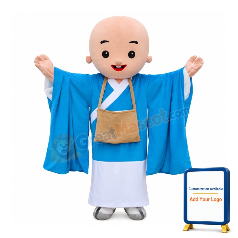 Blue Monk Mascot Costume