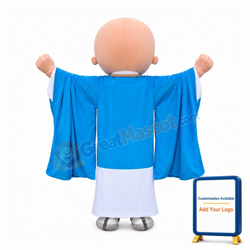 Blue Monk Mascot Costume