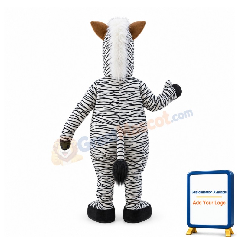 White Zebra Mascot Costume