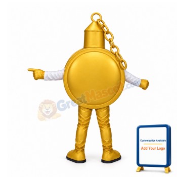 Gold Pocket Watch Mascot Costume