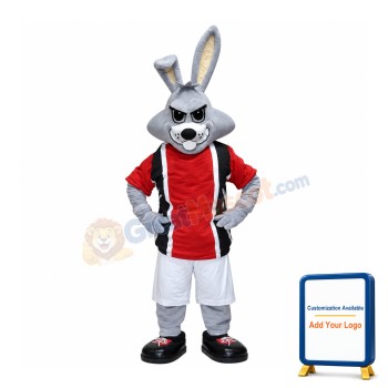 Sport Gray Rabbit Mascot Costume