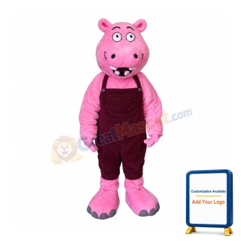 Funny Pink Hippo Mascot Costume