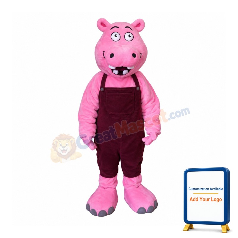 Funny Pink Hippo Mascot Costume