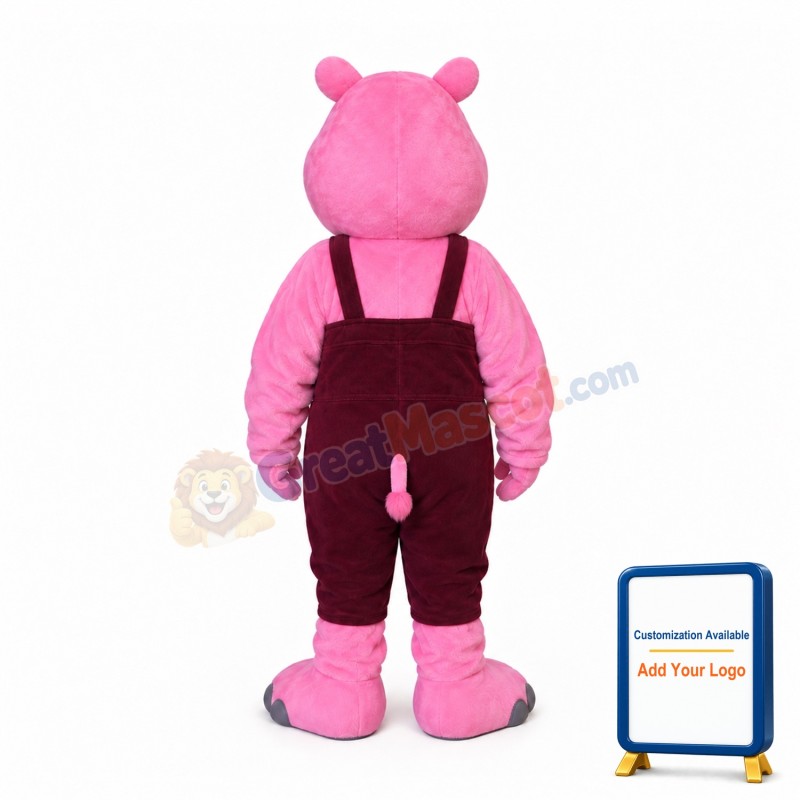 Funny Pink Hippo Mascot Costume