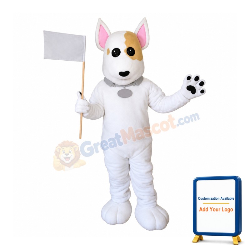 Cute Lightweight White Dog Mascot Costume