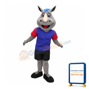 Smiling Rhino Mascot Costume