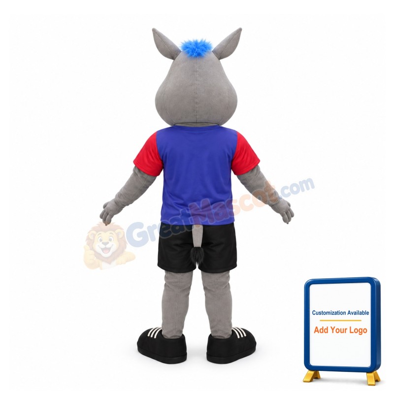 Smiling Rhino Mascot Costume