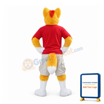 Yellow & White Husky Dog Mascot Costume