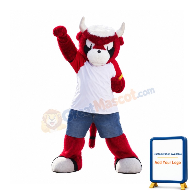 Sport Red Bull Mascot Costume