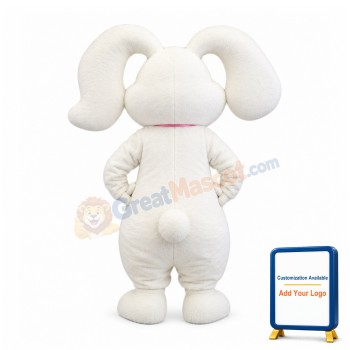 Happy Lightweight White Rabbit Mascot Costume