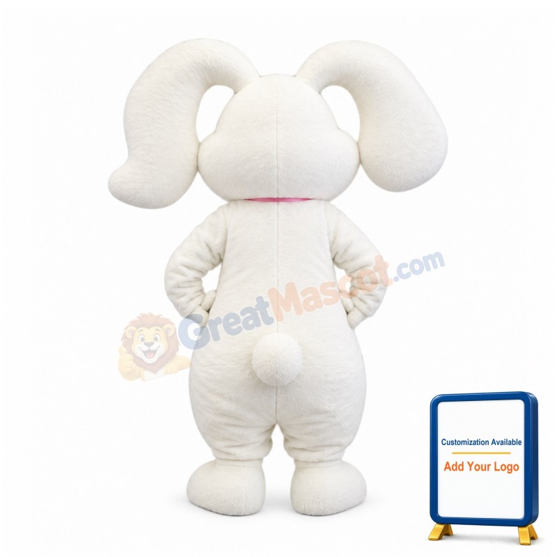Happy Lightweight White Rabbit Mascot Costume