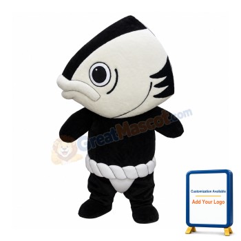 Black & White Fish Mascot Costume