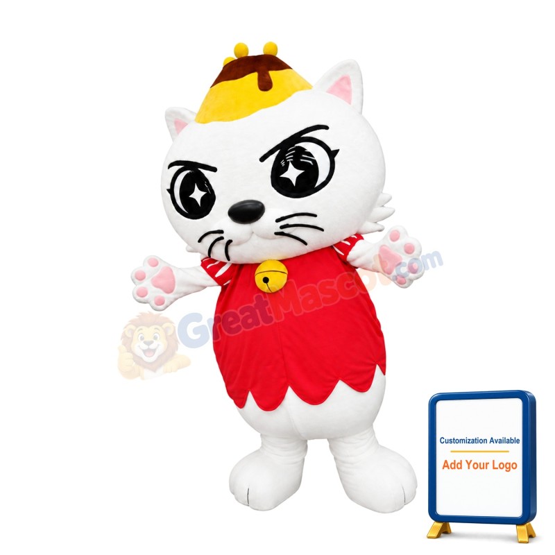 Super Cute Lightweight White Cat Mascot Costume