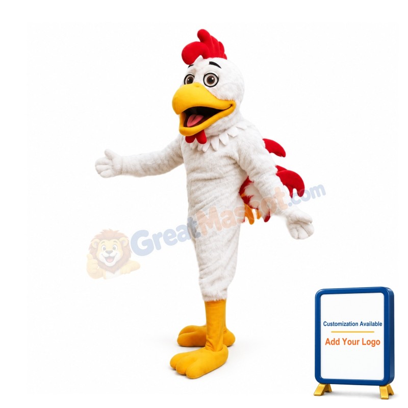 Lightweight White Roosters Mascot Costume