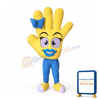 Yellow Hand Mascot Costume