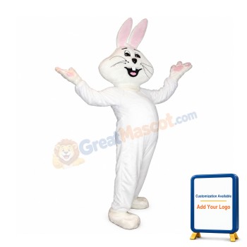 Cute Pink & White Rabbit Mascot Costume